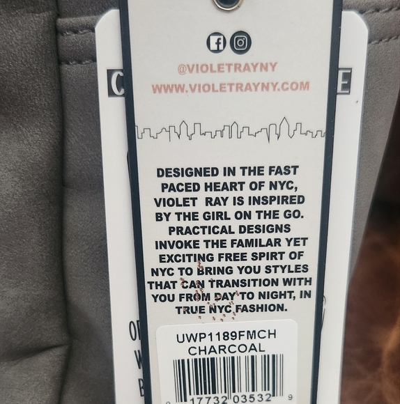 Violet Kay Gray Backpack with Structured Design - Picture 3 of 7